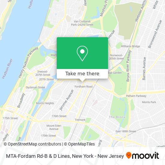Mapa de MTA-Fordam Rd-B & D Lines