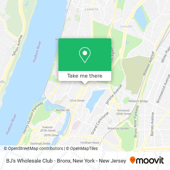 BJ's Wholesale Club - Bronx map