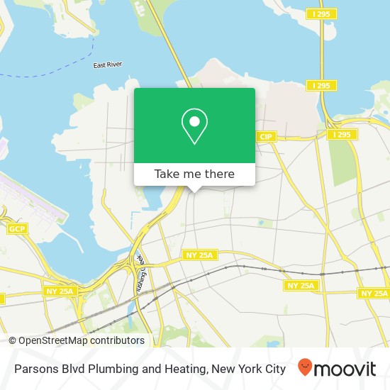 Parsons Blvd Plumbing and Heating map