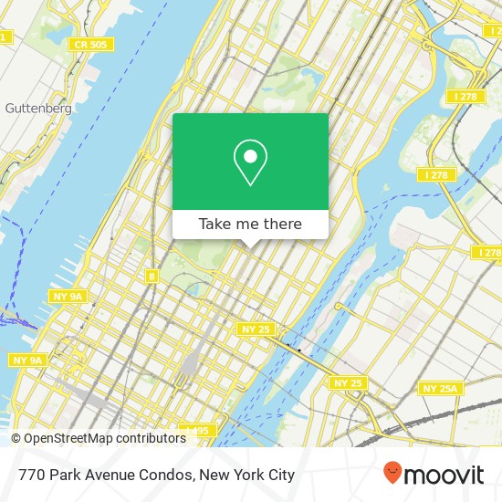 Mapa de 770 Park Avenue Condos