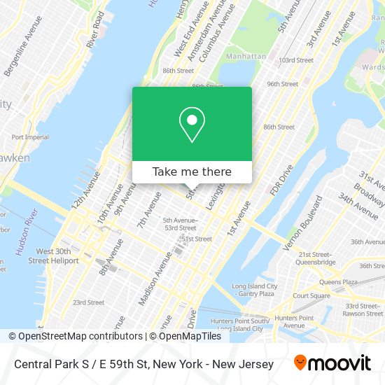 Mapa de Central Park S / E 59th St