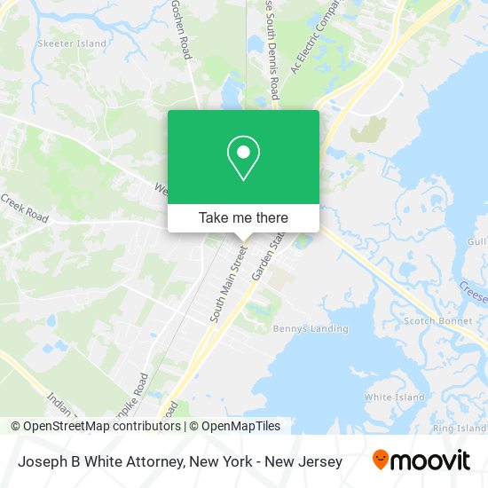 Joseph B White Attorney map