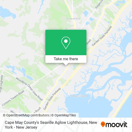 Cape May County's Seaville Aglow Lighthouse map