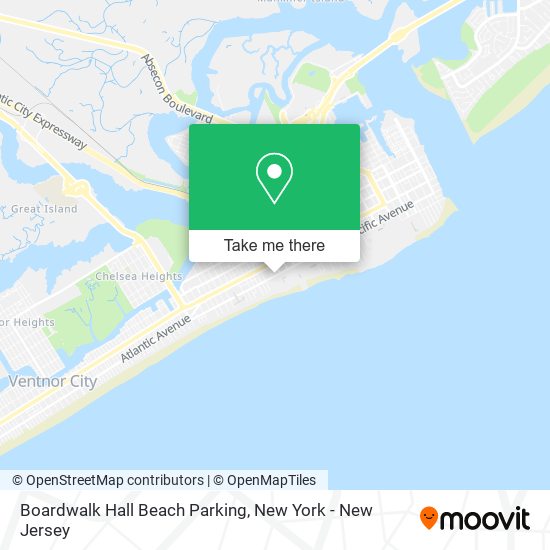 Boardwalk Hall Beach Parking map