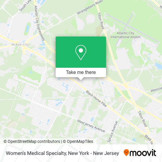 Women's Medical Specialty map