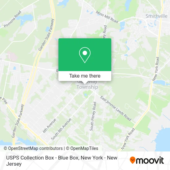 USPS Collection Box - Blue Box map