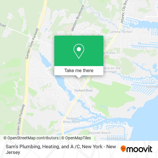 Sam's Plumbing, Heating, and A /C map