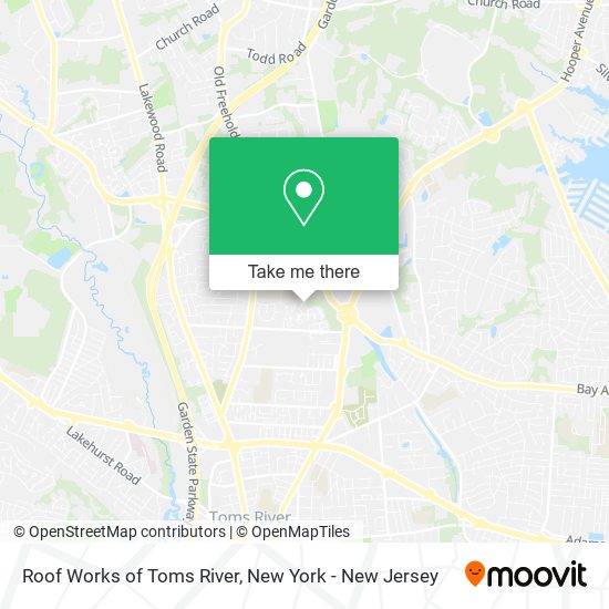 Roof Works of Toms River map