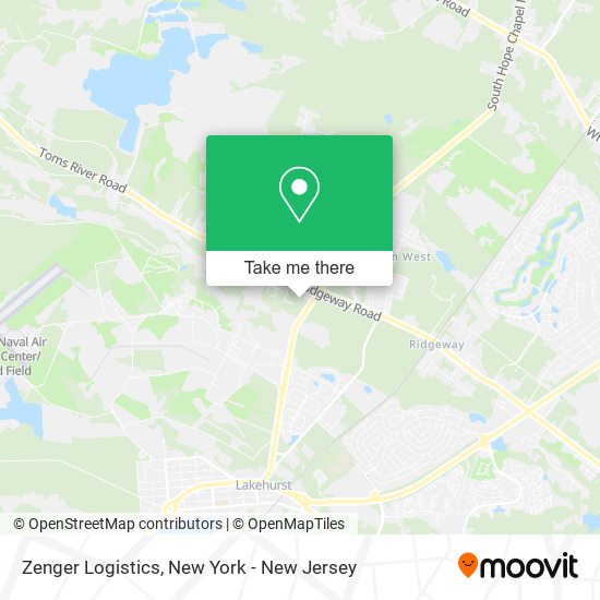 Mapa de Zenger Logistics