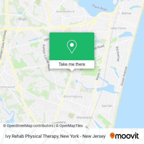 Ivy Rehab Physical Therapy map