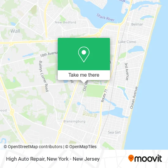 High Auto Repair map