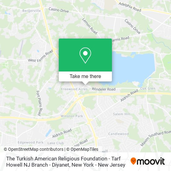 Mapa de The Turkish American Religious Foundation - Tarf Howell NJ Branch - Diyanet