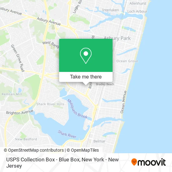 USPS Collection Box - Blue Box map