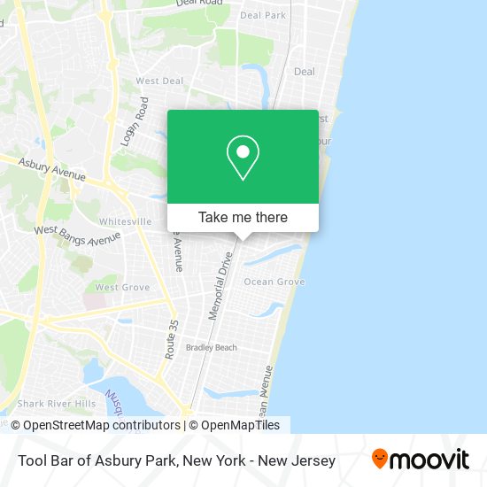 Mapa de Tool Bar of Asbury Park