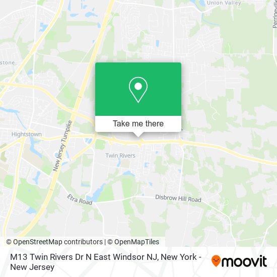 Mapa de M13 Twin Rivers Dr N East Windsor NJ