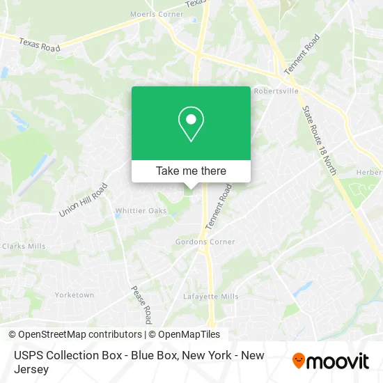 USPS Collection Box - Blue Box map