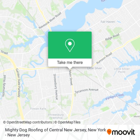 Mighty Dog Roofing of Central New Jersey map