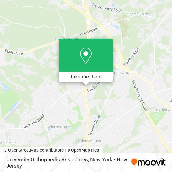 Mapa de University Orthopaedic Associates