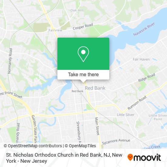 St. Nicholas Orthodox Church in Red Bank, NJ map