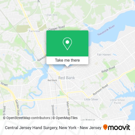 Mapa de Central Jersey Hand Surgery