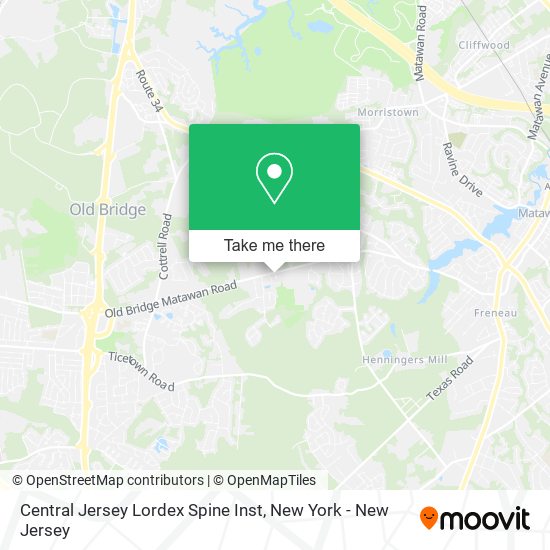 Central Jersey Lordex Spine Inst map