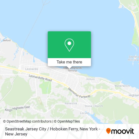 Seastreak Jersey City / Hoboken Ferry map