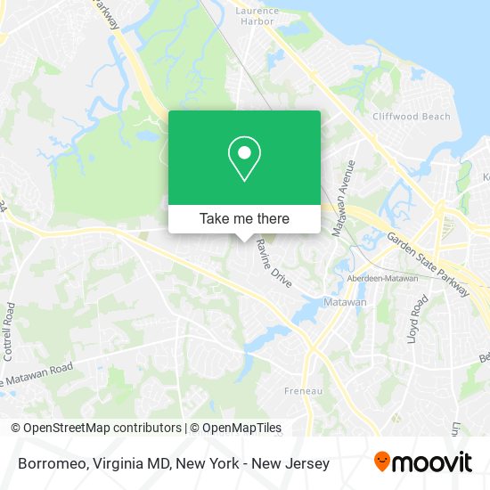 Mapa de Borromeo, Virginia MD