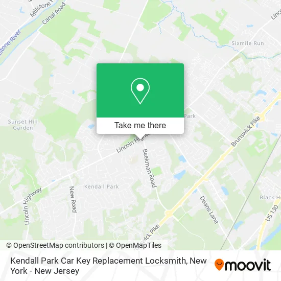 Kendall Park Car Key Replacement Locksmith map