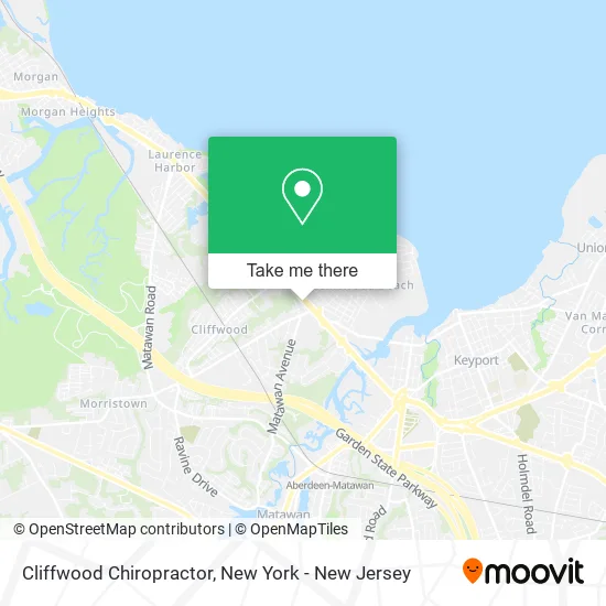 Cliffwood Chiropractor map