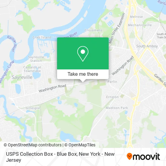 USPS Collection Box - Blue Box map