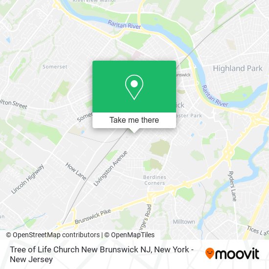 Mapa de Tree of Life Church New Brunswick NJ