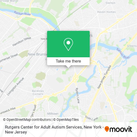 Rutgers Center for Adult Autism Services map