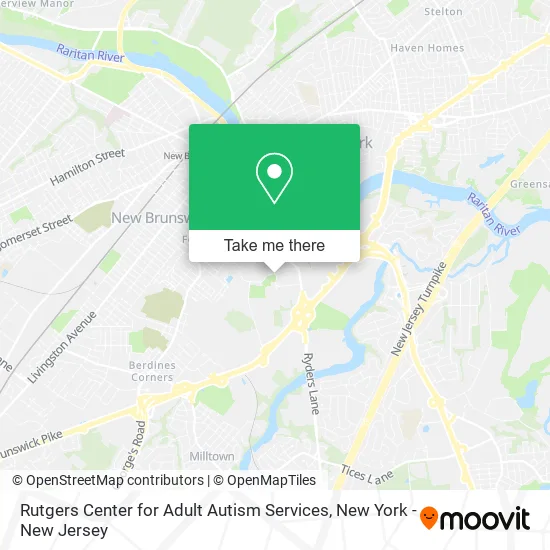 Rutgers Center for Adult Autism Services map