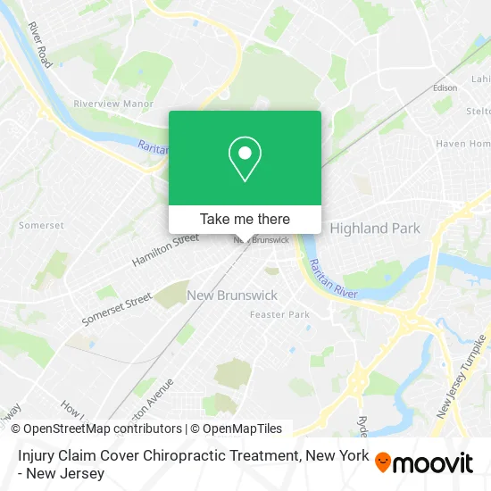 Injury Claim Cover Chiropractic Treatment map