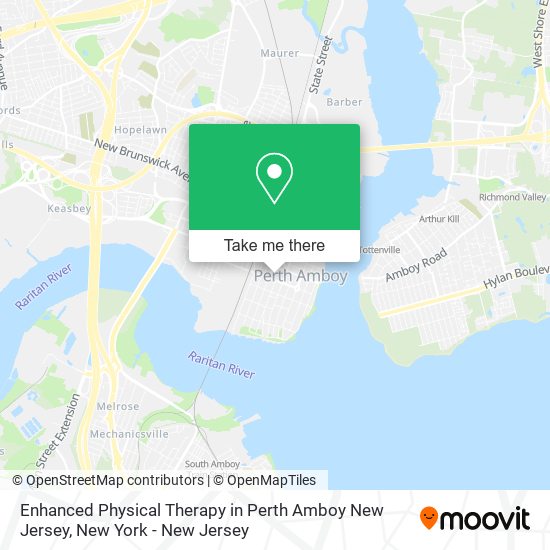 Enhanced Physical Therapy in Perth Amboy New Jersey map