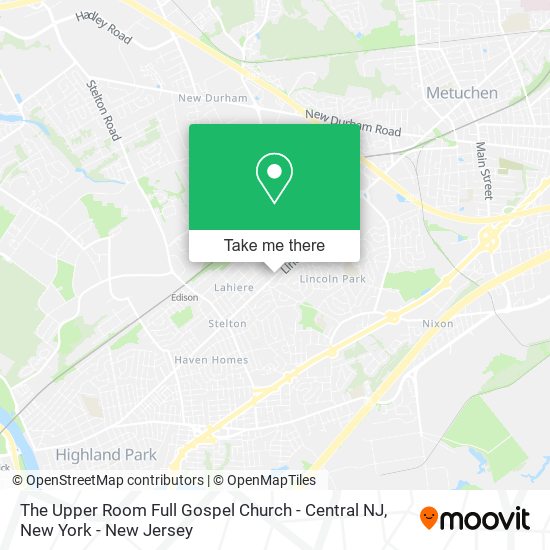 Mapa de The Upper Room Full Gospel Church - Central NJ