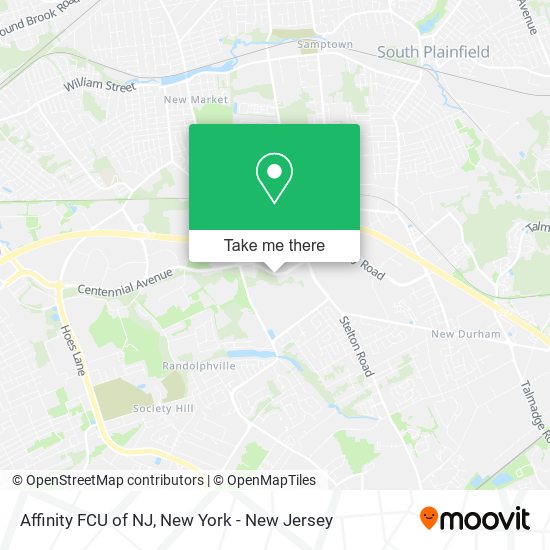 Affinity FCU of NJ map