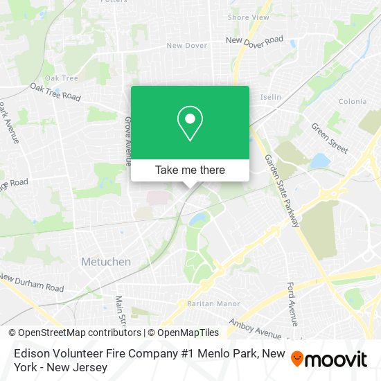 Edison Volunteer Fire Company #1 Menlo Park map