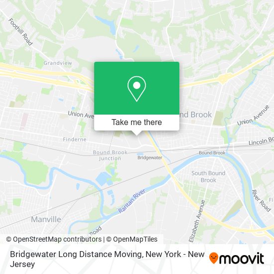 Bridgewater Long Distance Moving map