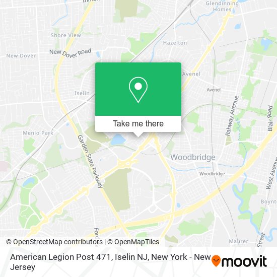 Mapa de American Legion Post 471, Iselin NJ