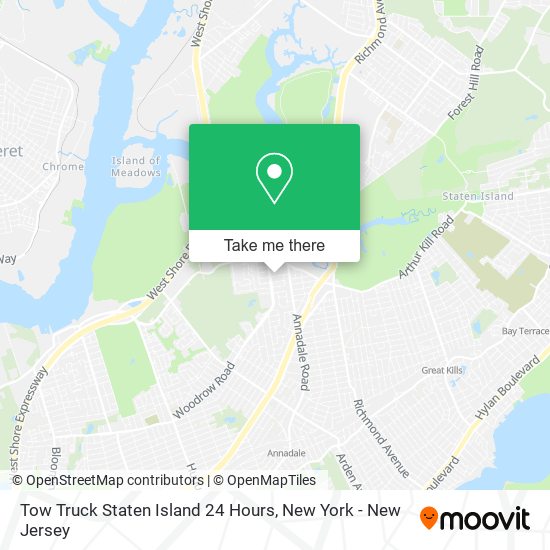 Mapa de Tow Truck Staten Island 24 Hours