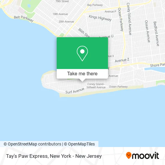 Tay's Paw Express map