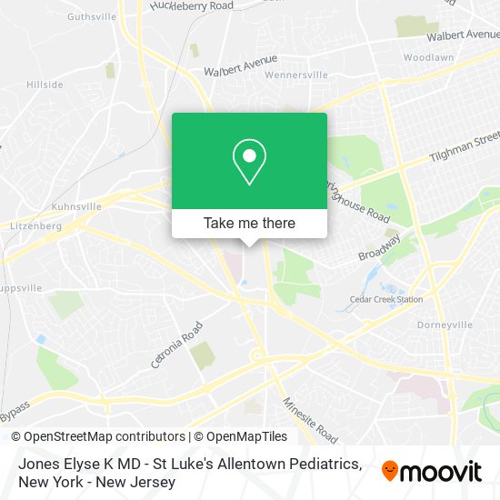 Jones Elyse K MD - St Luke's Allentown Pediatrics map