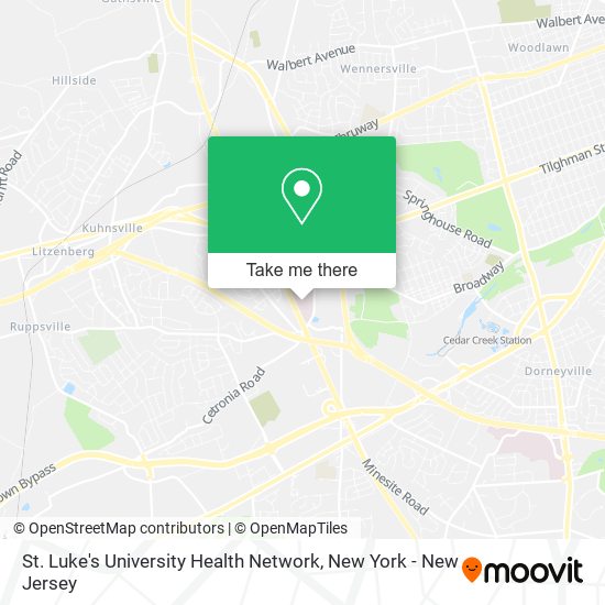 Mapa de St. Luke's University Health Network