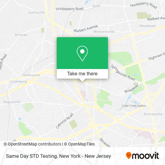 Mapa de Same Day STD Testing