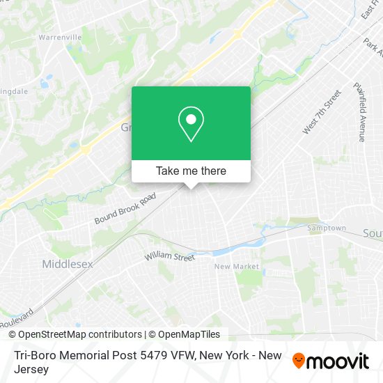 ¿Cómo llegar a Tri-Boro Memorial Post 5479 VFW en Dunellen, Nj en ...