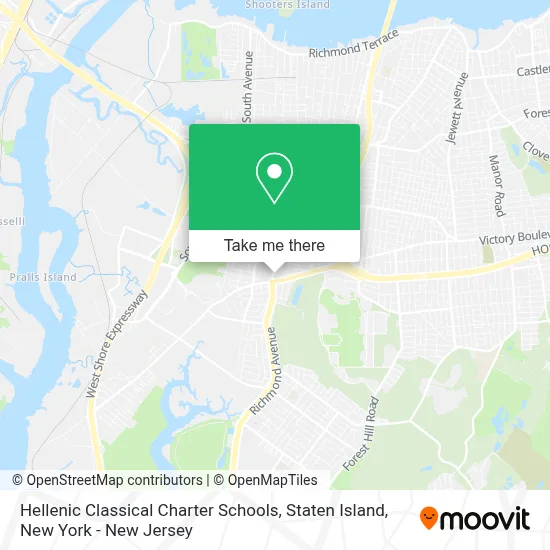 Hellenic Classical Charter Schools, Staten Island map