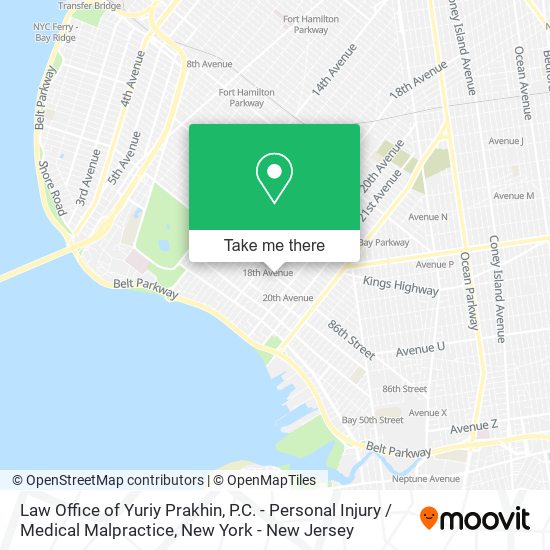 Law Office of Yuriy Prakhin, P.C. - Personal Injury / Medical Malpractice map