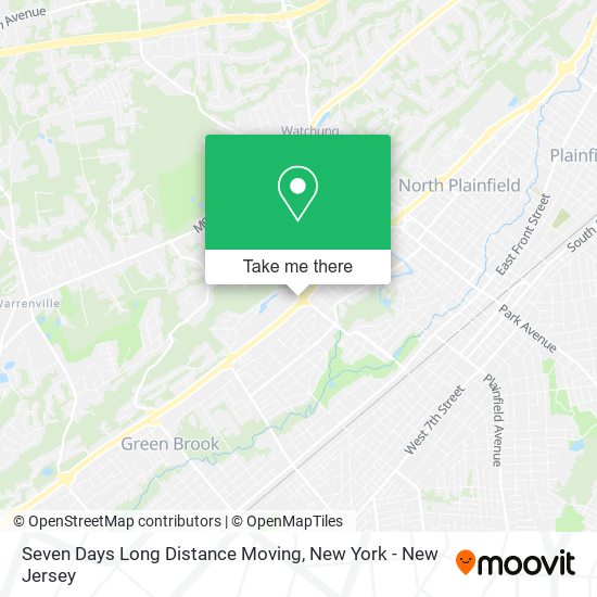 Seven Days Long Distance Moving map