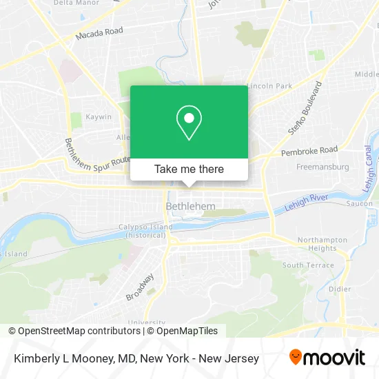 Kimberly L Mooney, MD map